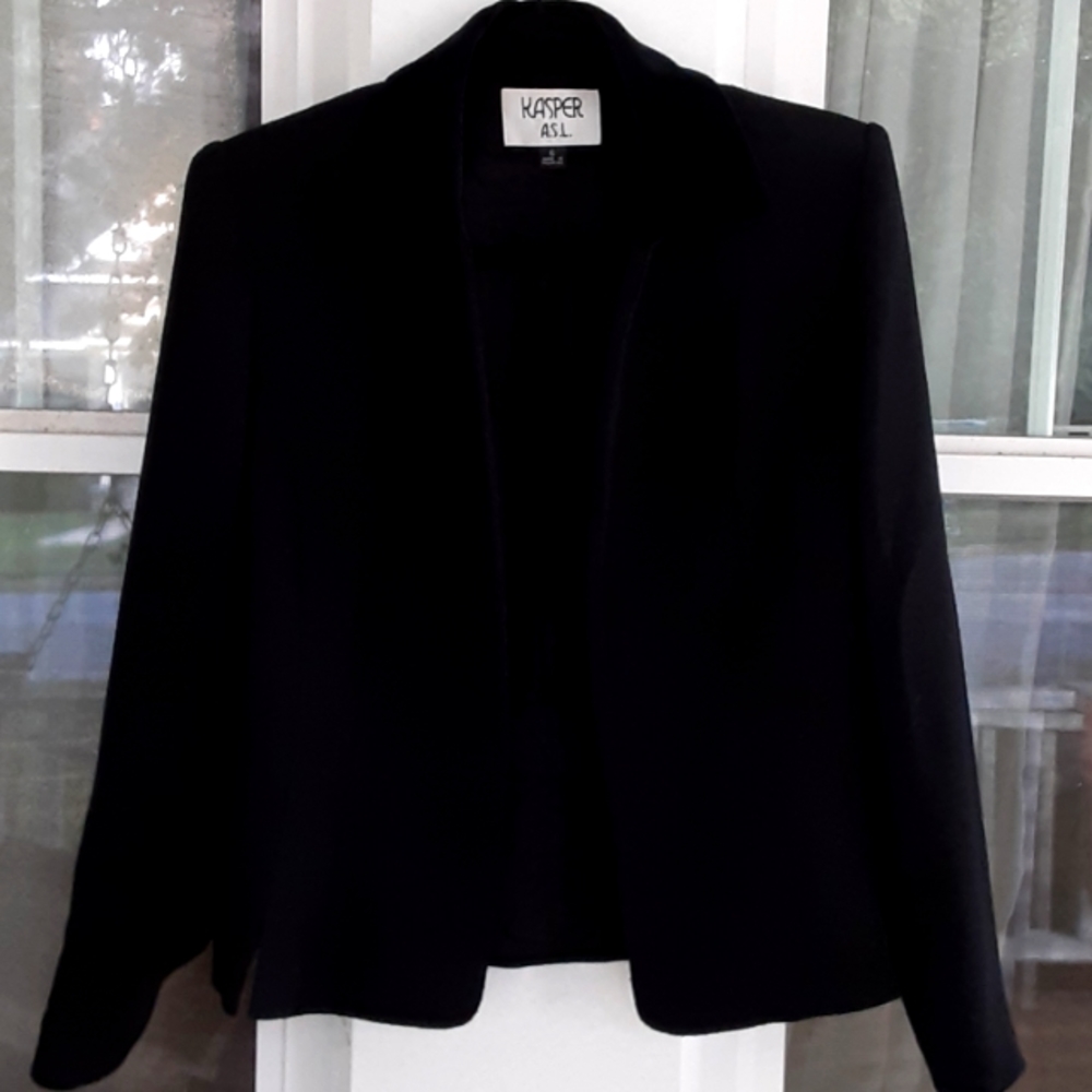 KASPER A.S.L. Vintage Blazer with Velour Trim
